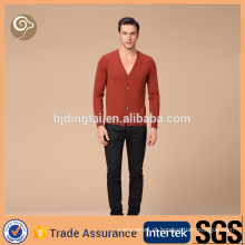 Men V-neck 100% cardigan de caxemira